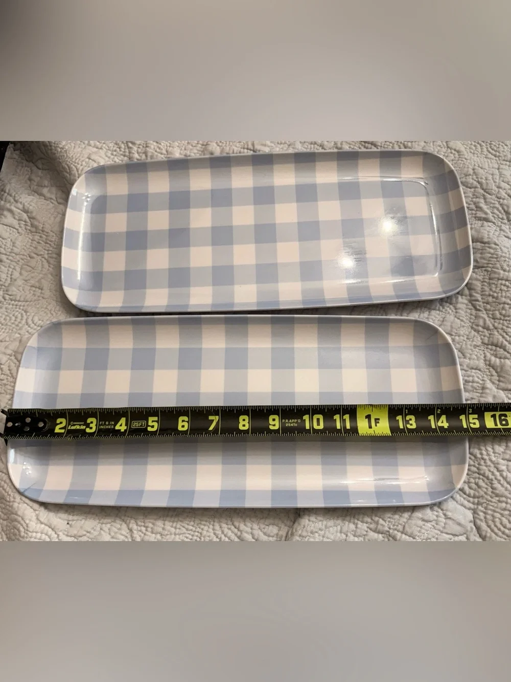 Blue Gingham Paper Serving Tray, Snack Cups, Plastic Serving Trays